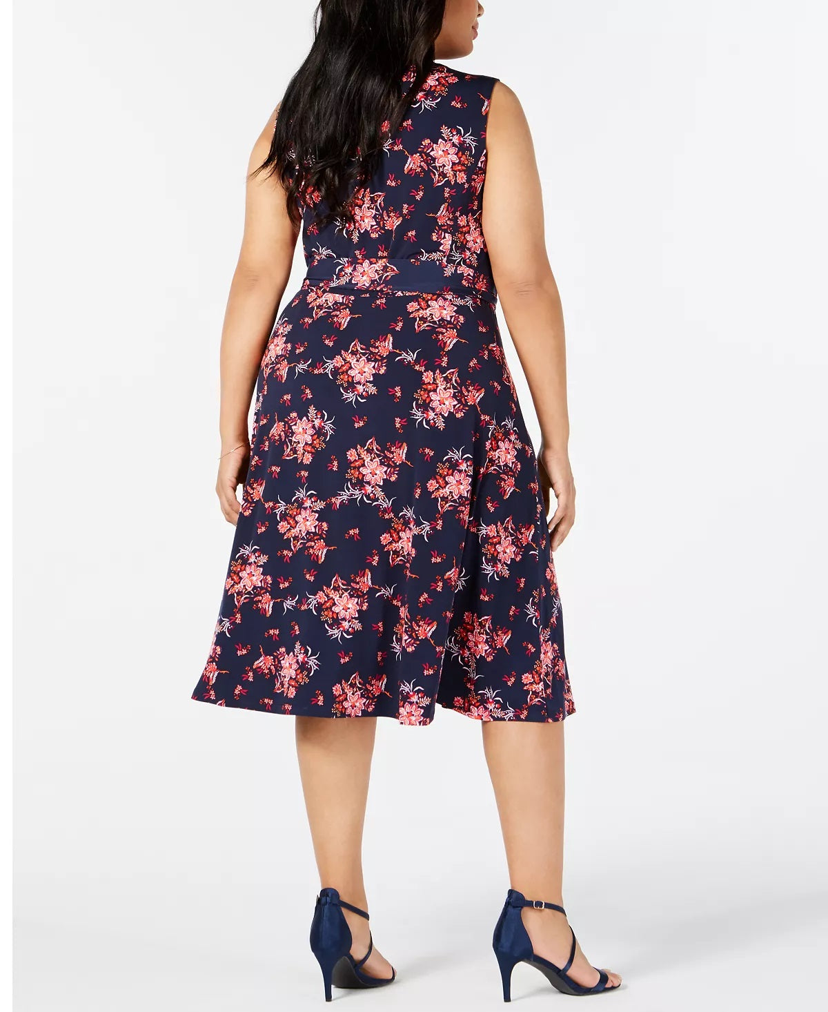 Charter Club Women's Printed Midi Dress Blue Size Medium