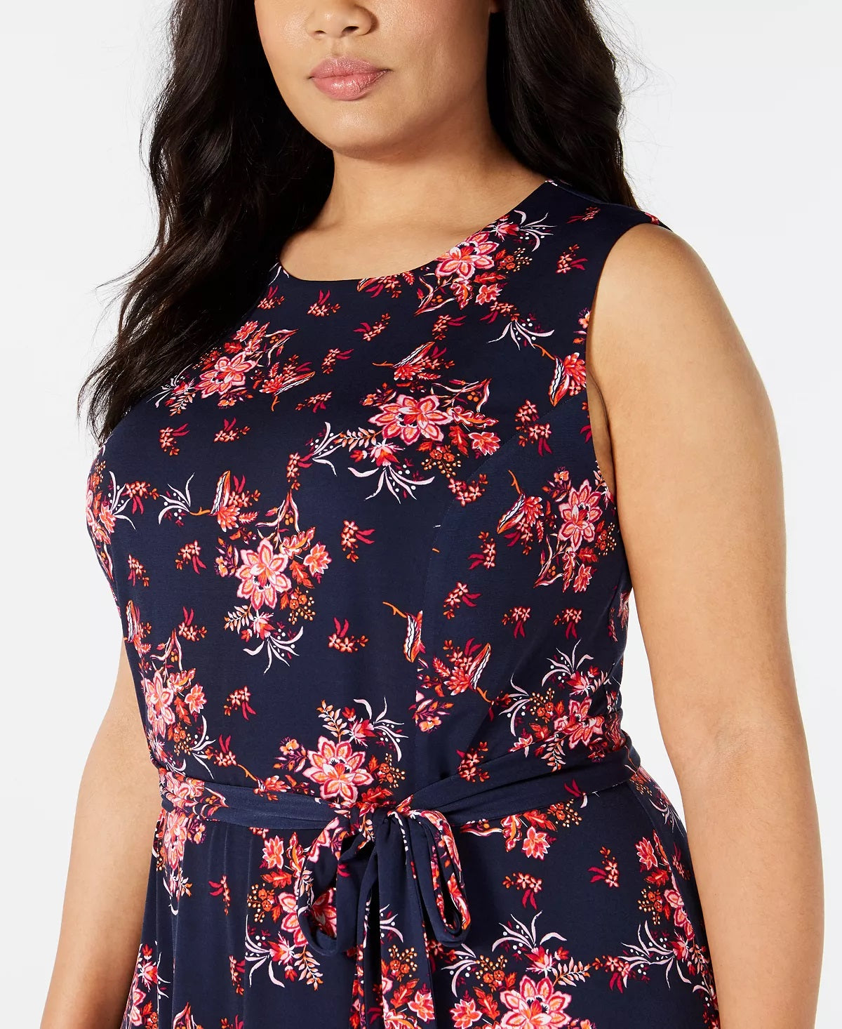 Charter Club Women's Printed Midi Dress Blue Size Medium