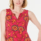 Charter Club Women's Printed Sleeveless Top Pink Size X-Small