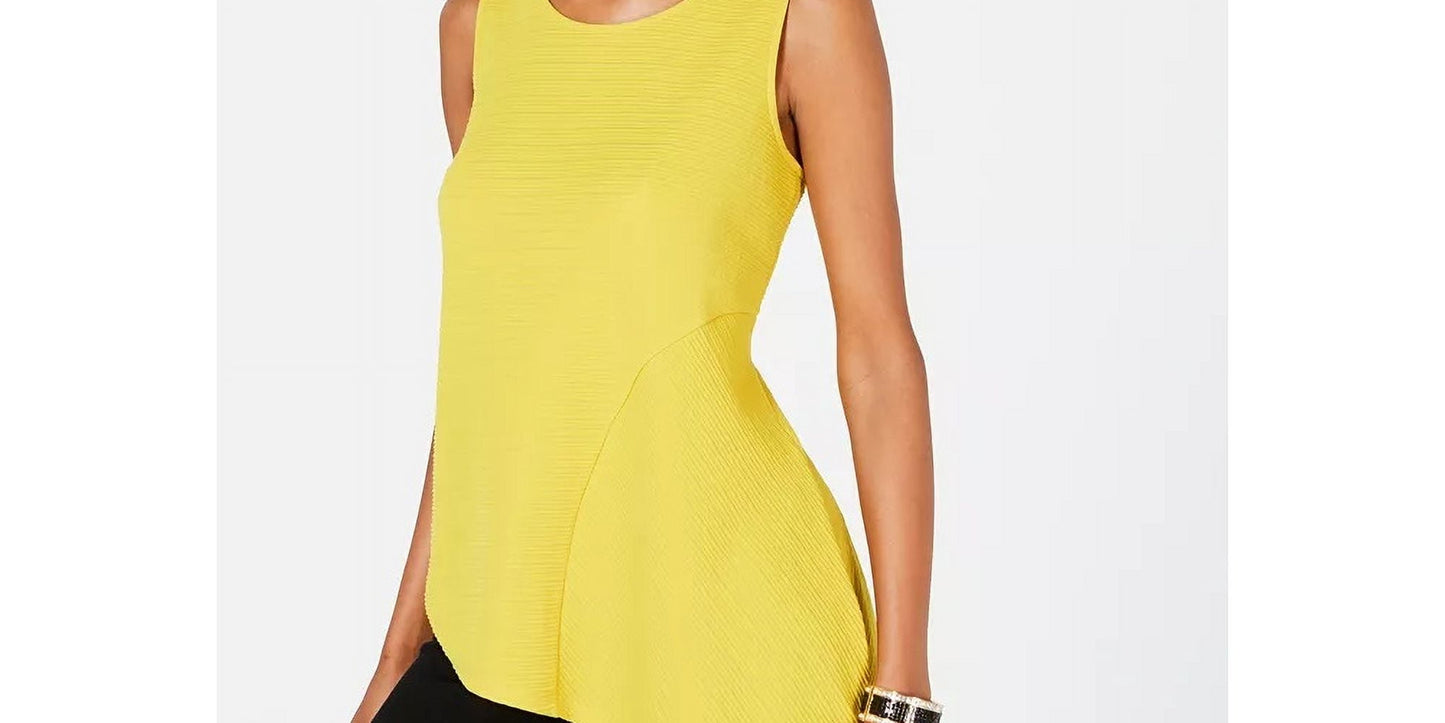 Alfani Women's Gold Asymmetrical Hem Top Size Small