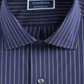 Club Room Men's Rust Pinstriped Regular Fit Dress Shirt Blue Size 16.5X32X33