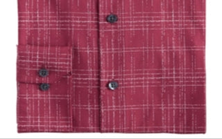 Alfani Men's Slim Fit Performance Stretch Modern Slub Print Dress Shirt Red Size M