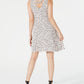 Style & Co Women's Printed Crisscross Strap Dress Brown Size Medium