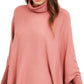 Alfani Women's Turtleneck Poncho Sweater Pink Size Large