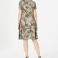 Style & Co Women's Graphic Tie Dyed Dress Green Size X-Small