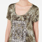 Style & Co Women's Graphic Tie Dyed Dress Green Size X-Small