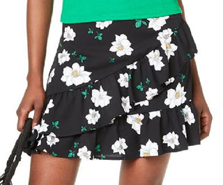 Bar III Women's Ruffled Floral Print Mini Skirt Purple Size 0