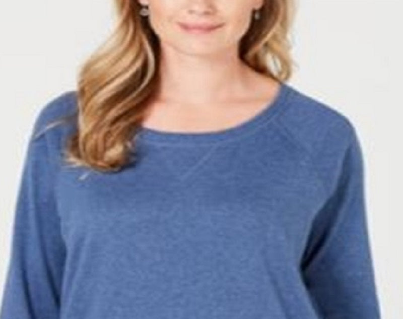 Karen Scott Women's Sport Scoop-Neck Top Blue Size Large
