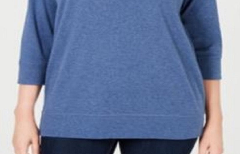 Karen Scott Women's Sport Scoop-Neck Top Blue Size Large