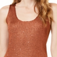 INC International Concepts Women's Sequined Sweater Tank Top Beige- Size PP