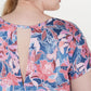 ID Ideology Women's Wallflower Printed Keyhole Back T-Shirt Purple Size 1X