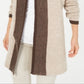 Karen Scott Women's Contrast Trim Open Front Cardigan Brown Size X-Small