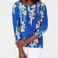 JM Collection Women's 3/4 Sleeve Printed Jacquard Top Blue Size Medium