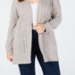 Karen Scott Women's Pointelle Open Front Cardigan Brown Size 2X