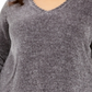 Karen Scott Women's Plus Chenille Pullover V Neck Sweater Gray Size 3X