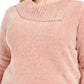 Karen Scott Women's Plus Chenille Split Neck Pullover Pink Size 0X