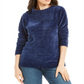 Karen Scott Women's Envelope Neck Chenille Sweater Blue Size Petite L