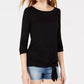 Bar III Women's Tie Hem Top Black Size X-Small