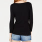 Bar III Women's Tie Hem Top Black Size X-Small
