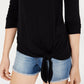 Bar III Women's Tie Hem Top Black Size X-Small