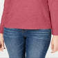 Karen Scott Women's Zip Back Mock-Neck Sweater Pink Size Medium