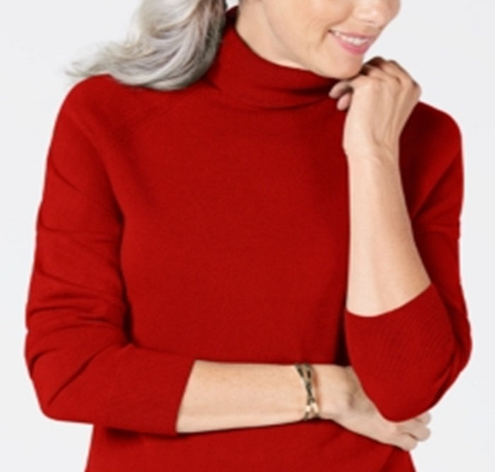 Karen Scott Women's Turtleneck Sweater Red Size X-Small