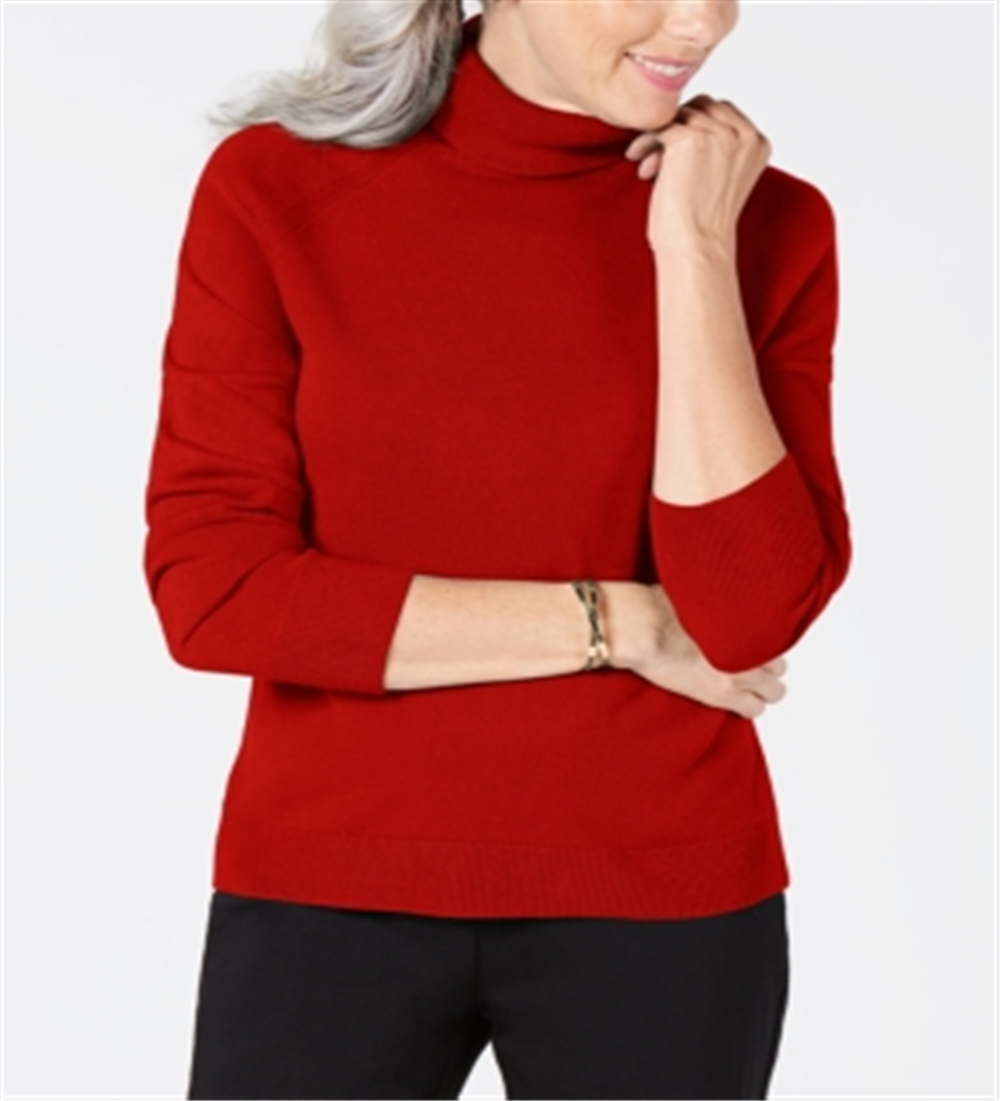 Karen Scott Women's Turtleneck Sweater Red Size X-Small