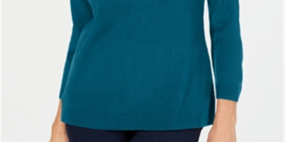 Karen Scott Women's V Neck Sweater Green Size XX-Large