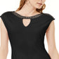 INC International Concepts Women's Embellished Keyhole Top Black Size Petite XL
