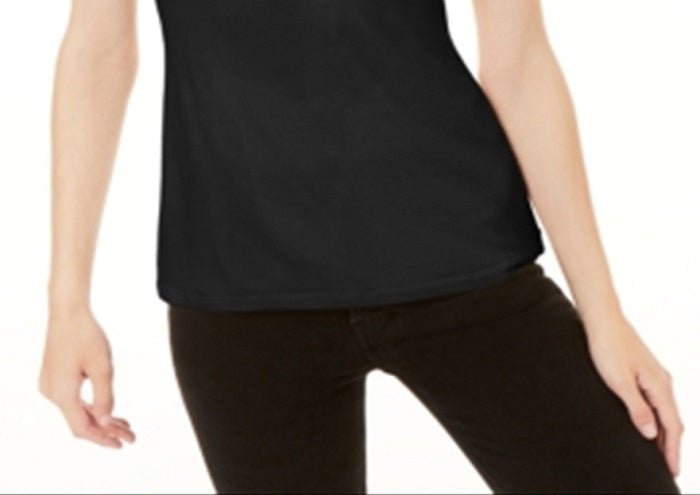 INC International Concepts Women's Embellished Keyhole Top Black Size Petite XL