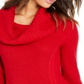 Style & Co Women's Mixed Stitch Cowlneck Tunic Red Size Large