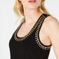 INC International Concepts Women's Studded Tank Top Black Size Petite XL