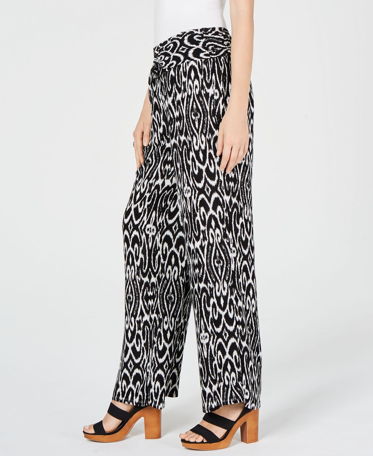 INC International Concepts Women's Printed Pants Black Size Small