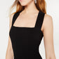 Bar III Women's Square Neck Crisscross Back Dress Black Size Medium