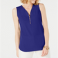 JM Collection Women's Sleeveless Zip Top Blue Size Petite X-Large