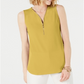 JM Collection Women's Sleeveless Zip Top Yellow Size Petite XL