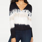 INC International Concepts Women's Tie Dye Surplice Top Black Size Petite S/M