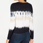 INC International Concepts Women's Tie Dye Surplice Top Black Size Petite S/M