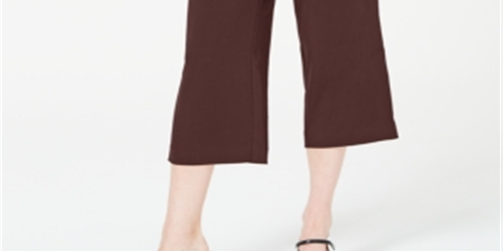 Alfani Women's Culotte Pull on Cropped Wide Leg Pants Brown Size X-Large