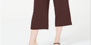 Alfani Women's Culotte Pull on Cropped Wide Leg Pants Brown Size X-Large