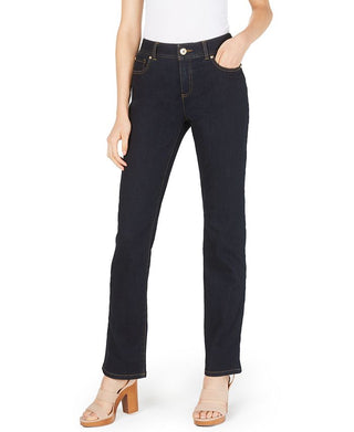 INC International Concepts Women's Tummy Control Straight Leg Jeans Blue Size 0 Petite