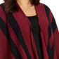 Alfani Women's Plus Striped Open Front Cardigan Red Size 1X