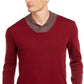 Tasso Elba Men's Contrast Shawl Collar Supima Cotton Sweater Red Size Medium