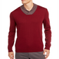 Tasso Elba Men's Contrast Shawl Collar Supima Cotton Sweater Red Size Medium