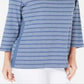 Karen Scott Women's Cotton Striped Vented Hem Top Blue Size XX-Large