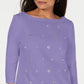 Karen Scott Women's Cotton Grommet Top Purple Size Small