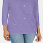 Karen Scott Women's Cotton Grommet Top Purple Size XX-Large