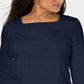 Karen Scott Women's 3/4 Sleeve Evening Top Blue Size Small
