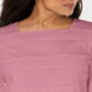 Karen Scott Women's Square Neck Lace-Stripe Top Pink Size X-Small