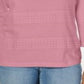 Karen Scott Women's Square Neck Lace-Stripe Top Pink Size X-Small